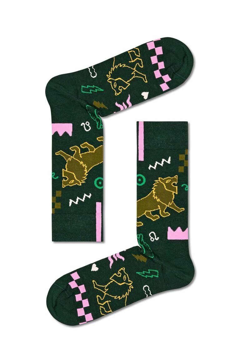 Happy Socks sosete Zodiac Leo culoarea verde