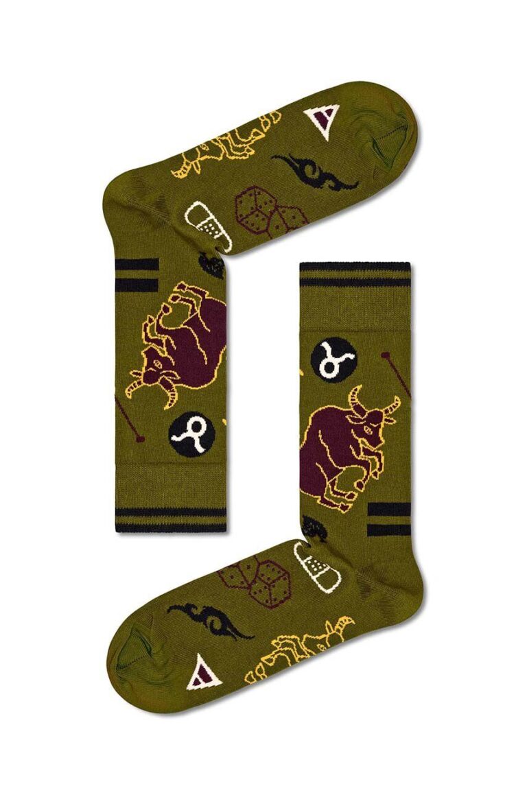 Happy Socks sosete Zodiac Taurus culoarea verde