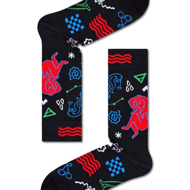 Happy Socks sosete Zodiac Virgo culoarea negru