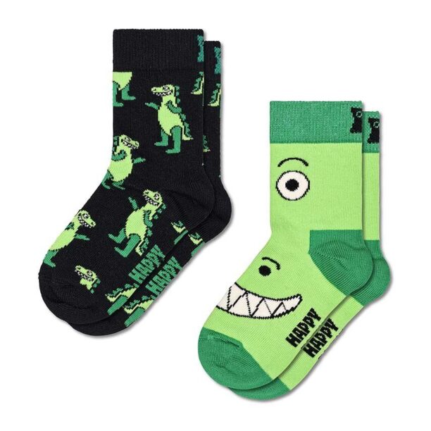 Happy Socks sosete copii Kids Dino Socks 2-pack culoarea verde