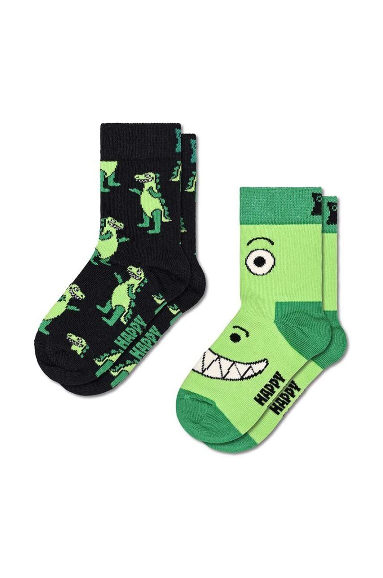 Happy Socks sosete copii Kids Dino Socks 2-pack culoarea verde