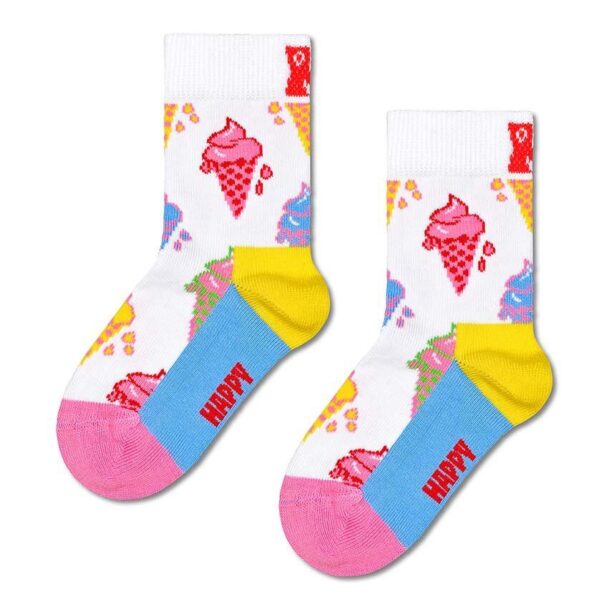 Happy Socks sosete copii Kids Ice Cream Sock culoarea alb