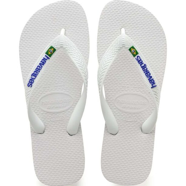 Havaianas slapi copii BRASIL LOGO culoarea alb