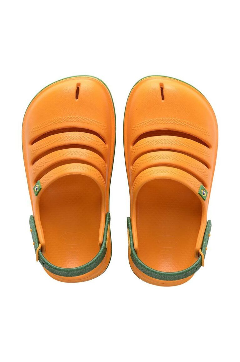 Havaianas slapi copii KIDS CLOG BRASILP culoarea portocaliu