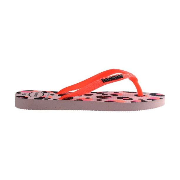 Havaianas slapi copii KIDS SLIMLITTER TREN culoarea portocaliu preţ