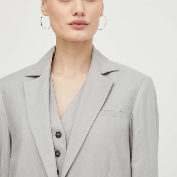 Herskind blazer din amestec de in culoarea gri