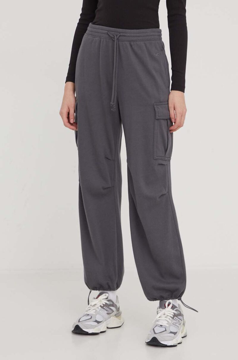 Hollister Co. pantaloni de trening culoarea gri