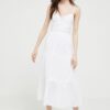 Hollister Co. rochie din bumbac culoarea alb