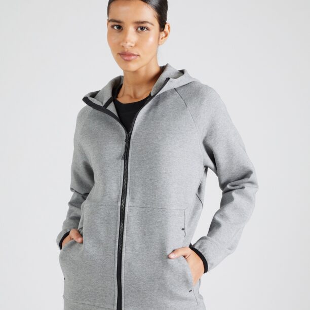 Hummel Bluză cu fermoar sport 'TECH FLEECE'  gri piatră / alb murdar