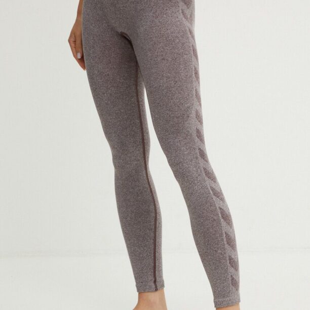 Hummel jambiere de yoga culoarea maro