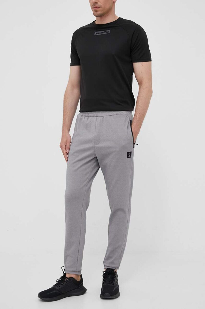 Hummel pantaloni de trening Interval culoarea gri