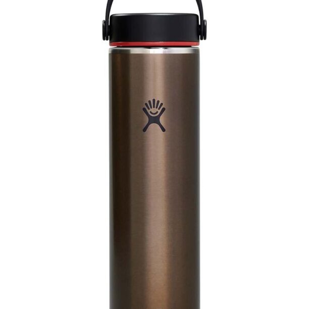 Hydro Flask sticla termica 24 Oz Lightweight Wide Flex Cap B Obsidian culoarea maro