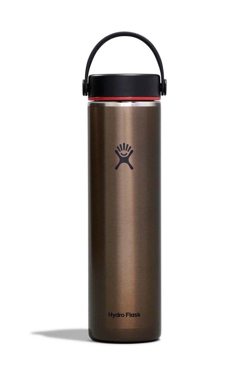 Hydro Flask sticla termica 24 Oz Lightweight Wide Flex Cap B Obsidian culoarea maro