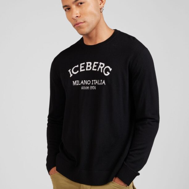 ICEBERG Pulover  negru / alb