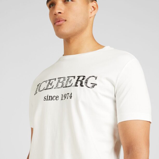 ICEBERG Tricou  ecru / negru