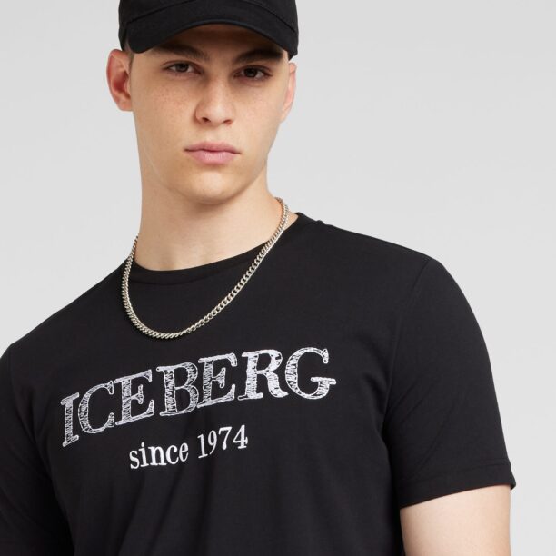 Cumpăra ICEBERG Tricou  negru / alb