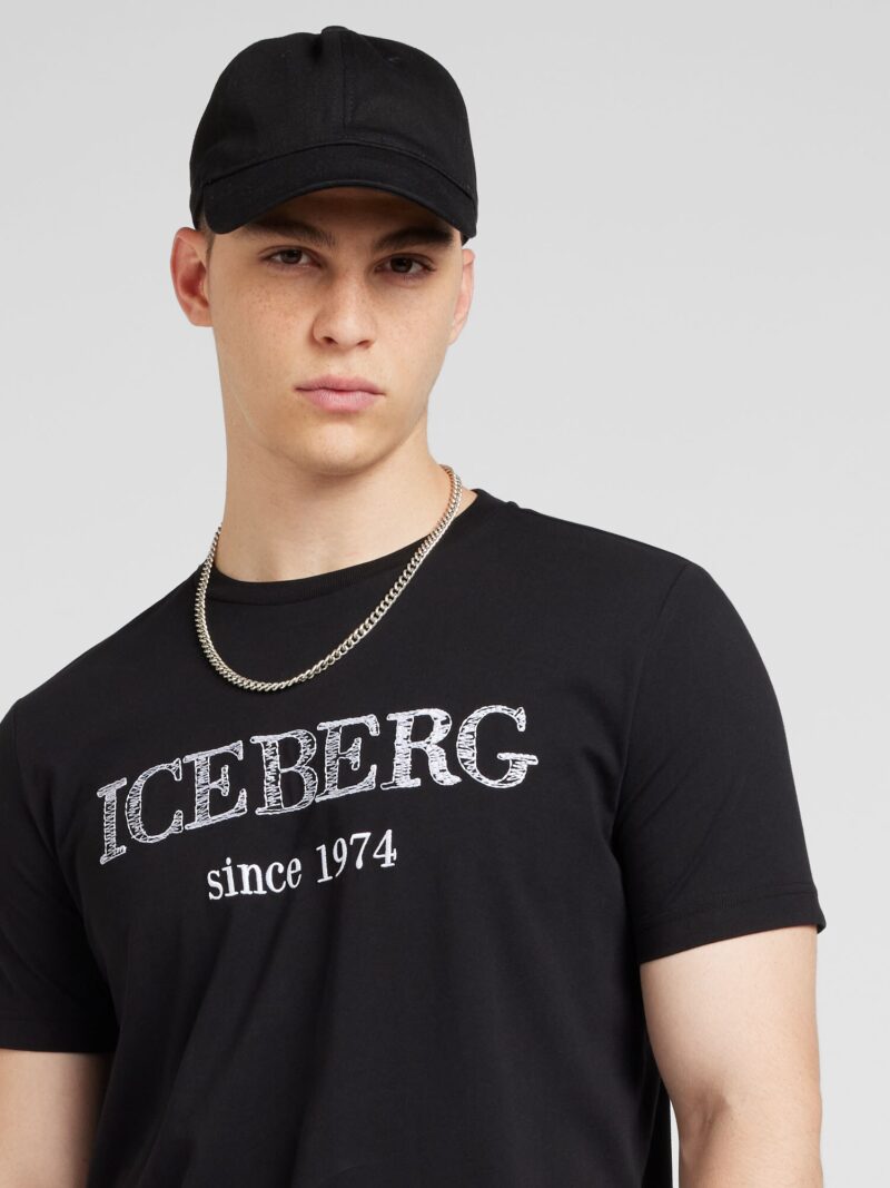 Cumpăra ICEBERG Tricou  negru / alb