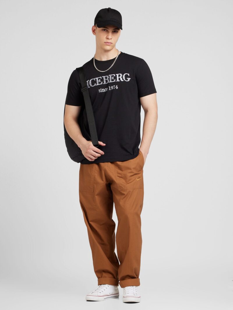 ICEBERG Tricou  negru / alb