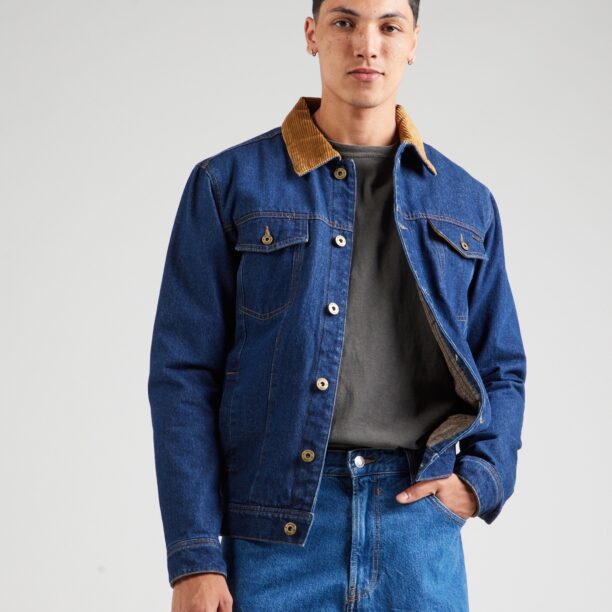 INDICODE JEANS Geacă de primăvară-toamnă 'Janic'  albastru denim / maro coniac