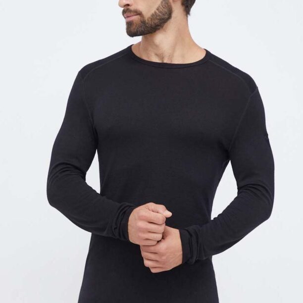 Icebreaker longsleeve funcțional 260 Tech culoarea negru