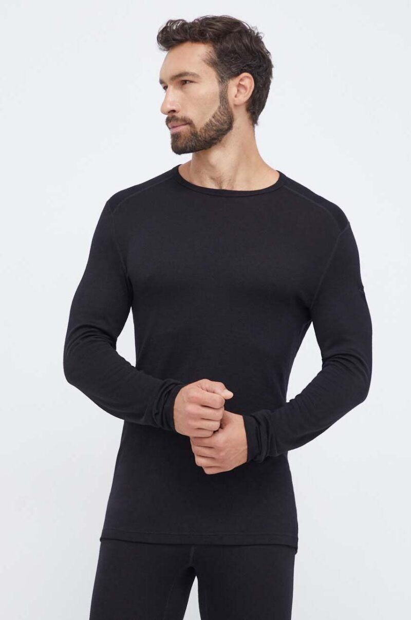 Icebreaker longsleeve funcțional 260 Tech culoarea negru