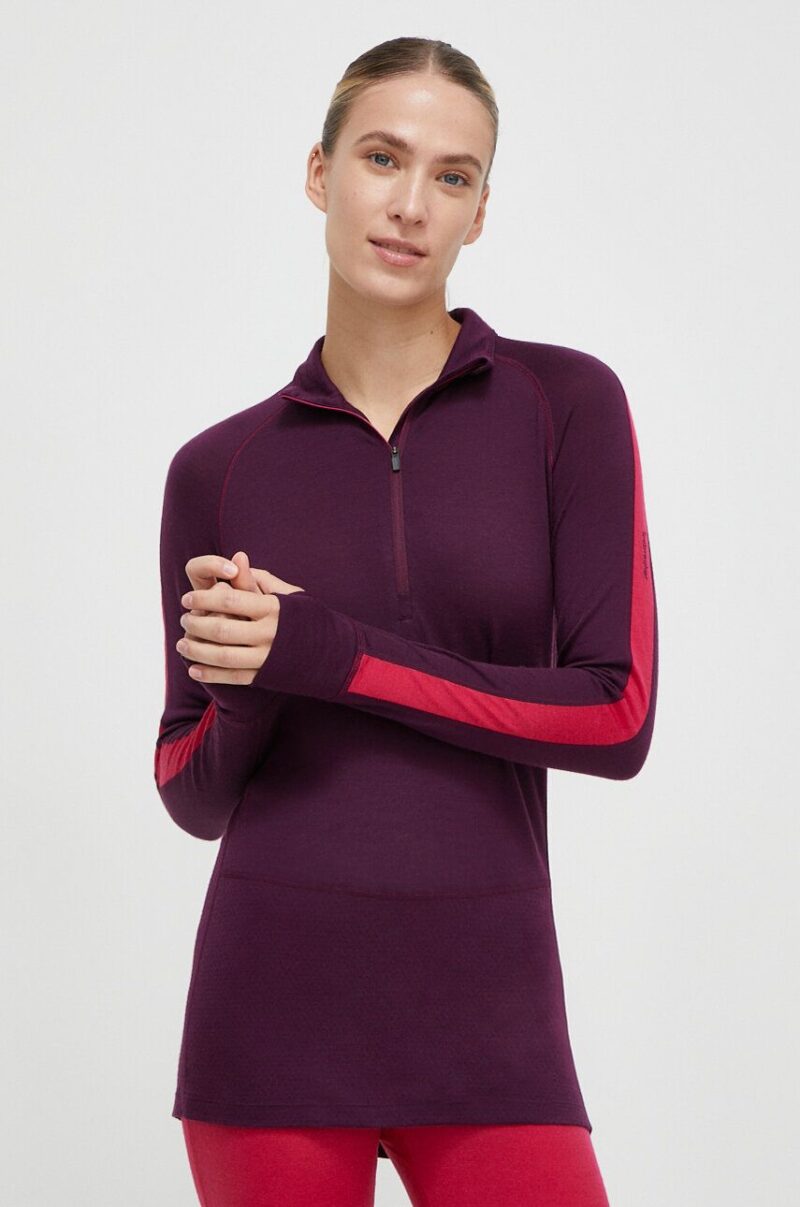 Icebreaker longsleeve funcțional ZoneKnit 200 culoarea violet