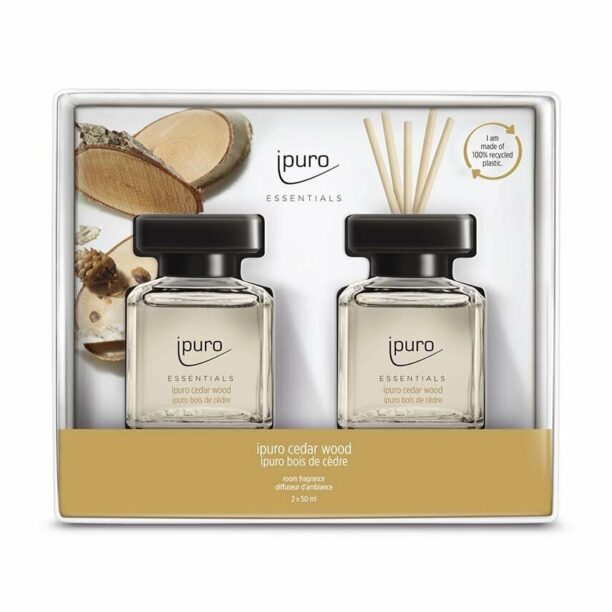 Ipuro kit difuzor de aromă Cedar Wood 2x 50 ml 2-pack