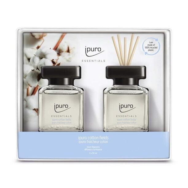 Ipuro kit difuzor de aromă Cotton Fields 2 x 50 ml 2-pack