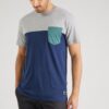 Iriedaily Tricou  cyan / albastru închis / gri deschis