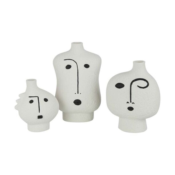 J-Line set de vaze decorative Face Abstract 3-pack