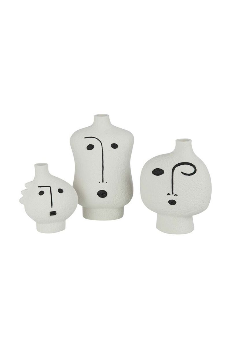 J-Line set de vaze decorative Face Abstract 3-pack