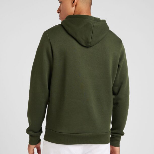 JACK & JONES Bluză de molton 'JJFERRIS'  verde închis / alb