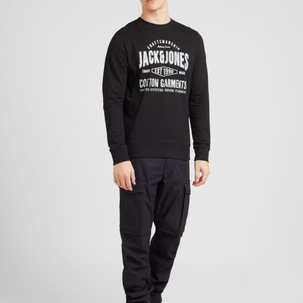 Cumpăra JACK & JONES Bluză de molton 'JJJeans'  negru / alb murdar