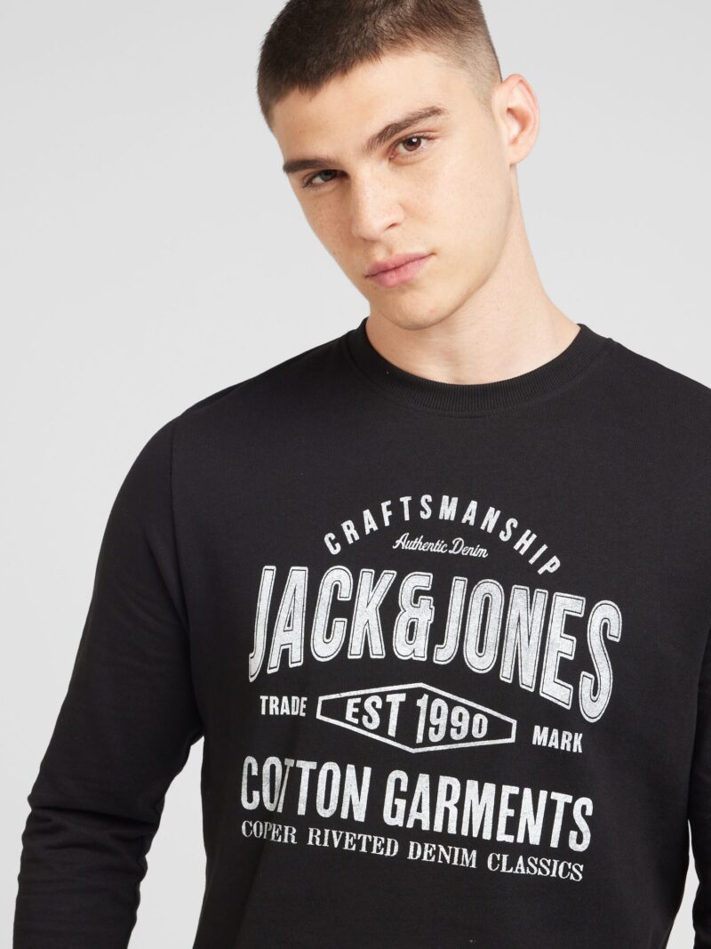 Preţ JACK & JONES Bluză de molton 'JJJeans'  negru / alb murdar