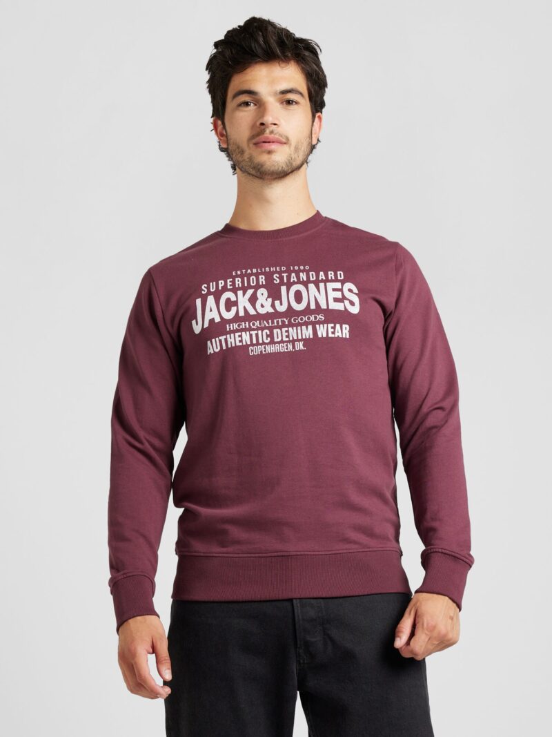 Cumpăra JACK & JONES Bluză de molton 'JJJeans'  roșu vin / alb