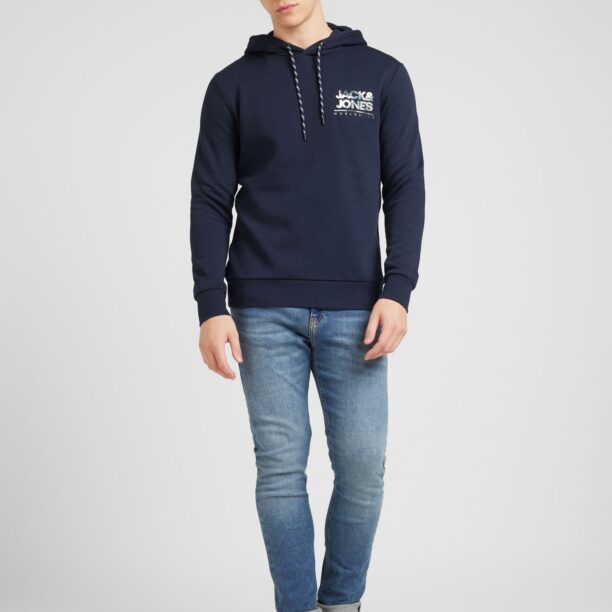 JACK & JONES Bluză de molton 'JJLUKE'  albastru deschis / albastru închis / negru / alb preţ