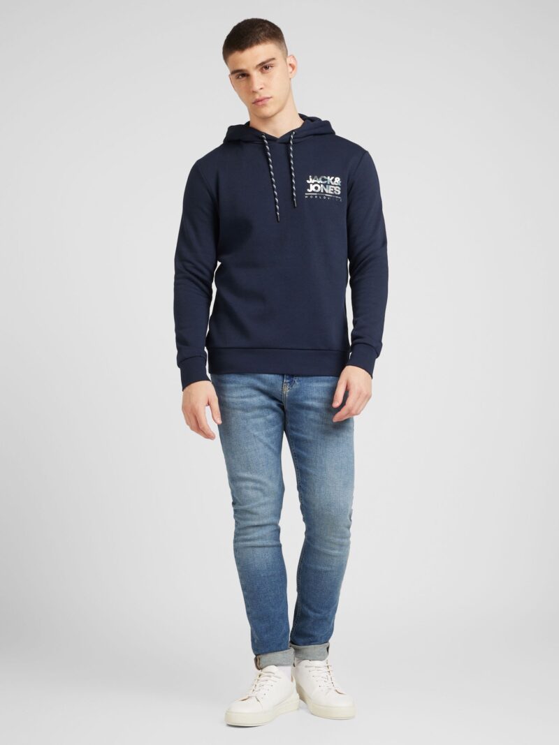 JACK & JONES Bluză de molton 'JJLUKE'  albastru deschis / albastru închis / negru / alb preţ