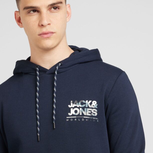 Preţ JACK & JONES Bluză de molton 'JJLUKE'  albastru deschis / albastru închis / negru / alb