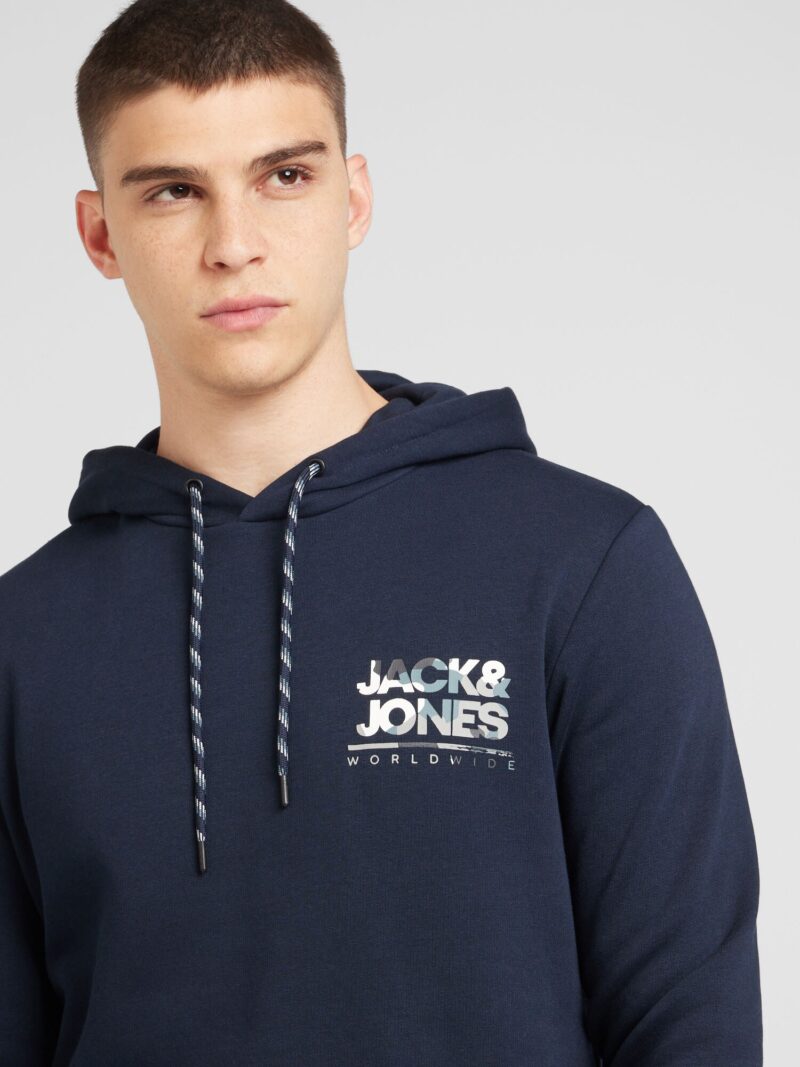 Preţ JACK & JONES Bluză de molton 'JJLUKE'  albastru deschis / albastru închis / negru / alb