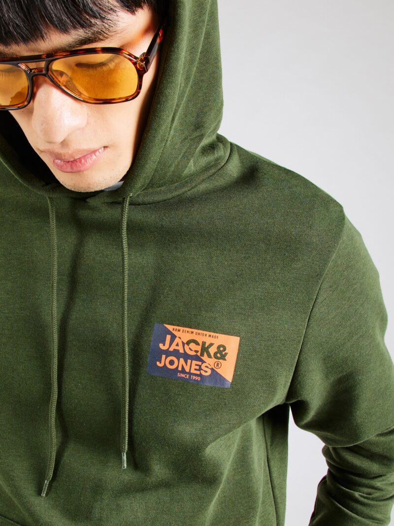 Preţ JACK & JONES Bluză de molton 'JJNOLAN'  albastru marin / verde închis / portocaliu