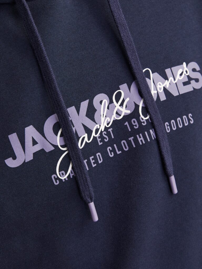 Original JACK & JONES Bluză de molton 'JJalvis'  bleumarin / mov lavandă / alb