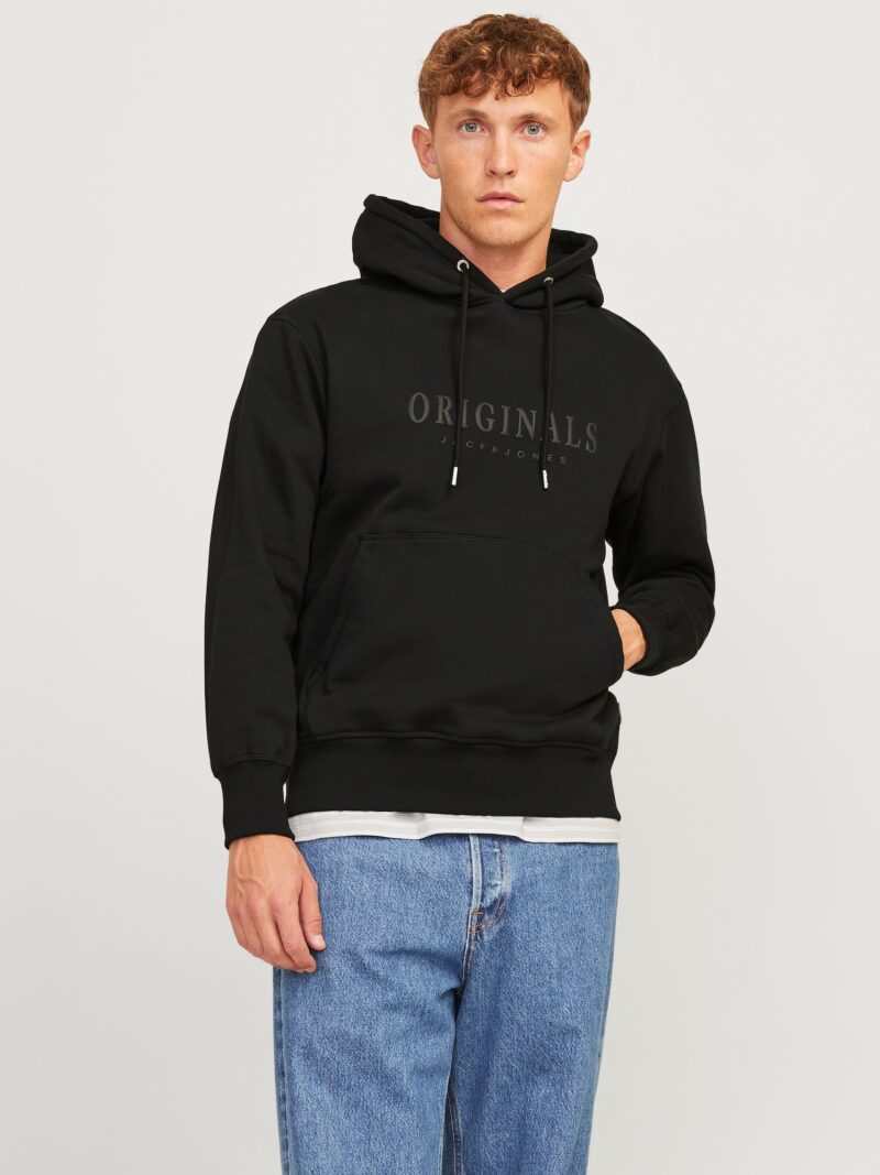 JACK & JONES Bluză de molton 'JORFrederiksberg'  oliv / negru