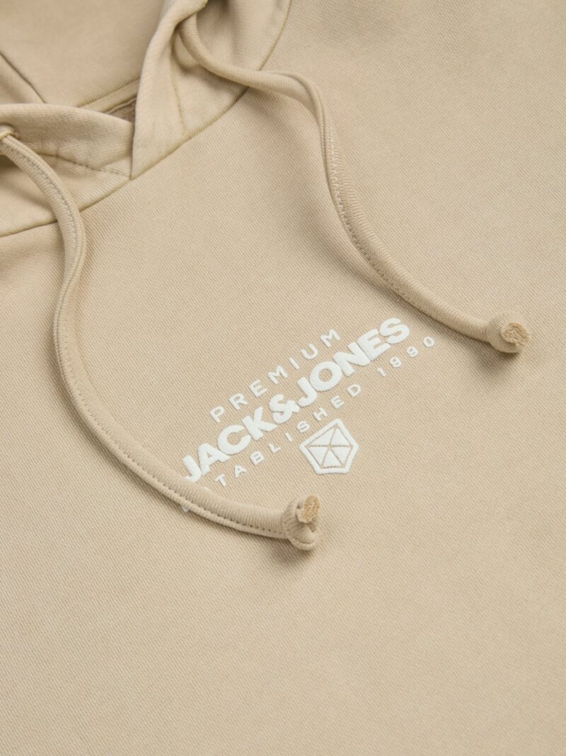 JACK & JONES Bluză de molton 'JPRBLUAXTON'  gri taupe / alb preţ