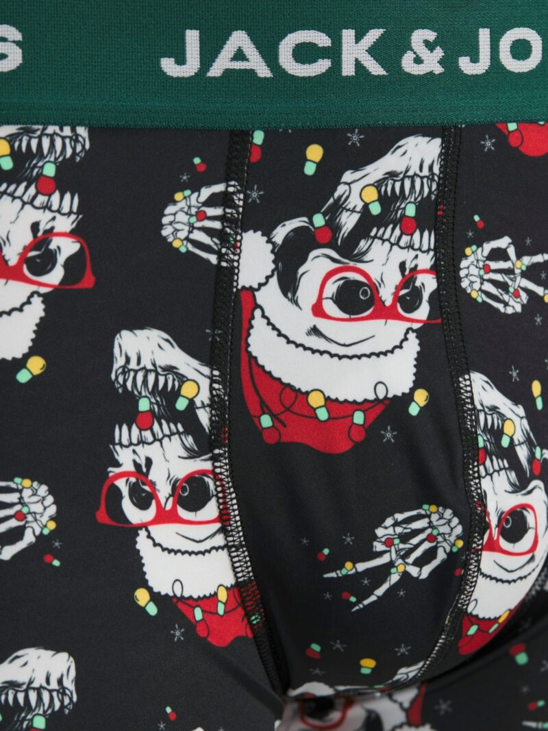 Cumpăra JACK & JONES Boxeri 'JACXMAS SKULLS'  verde pin / roșu / negru / alb