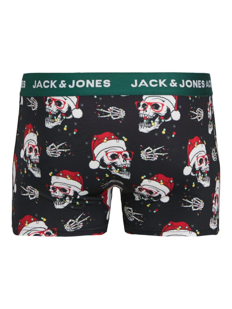 JACK & JONES Boxeri 'JACXMAS SKULLS'  verde pin / roșu / negru / alb