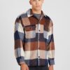 JACK & JONES Cămașă 'JJEBRADLEY OLLIE'  bleumarin / maro / alb