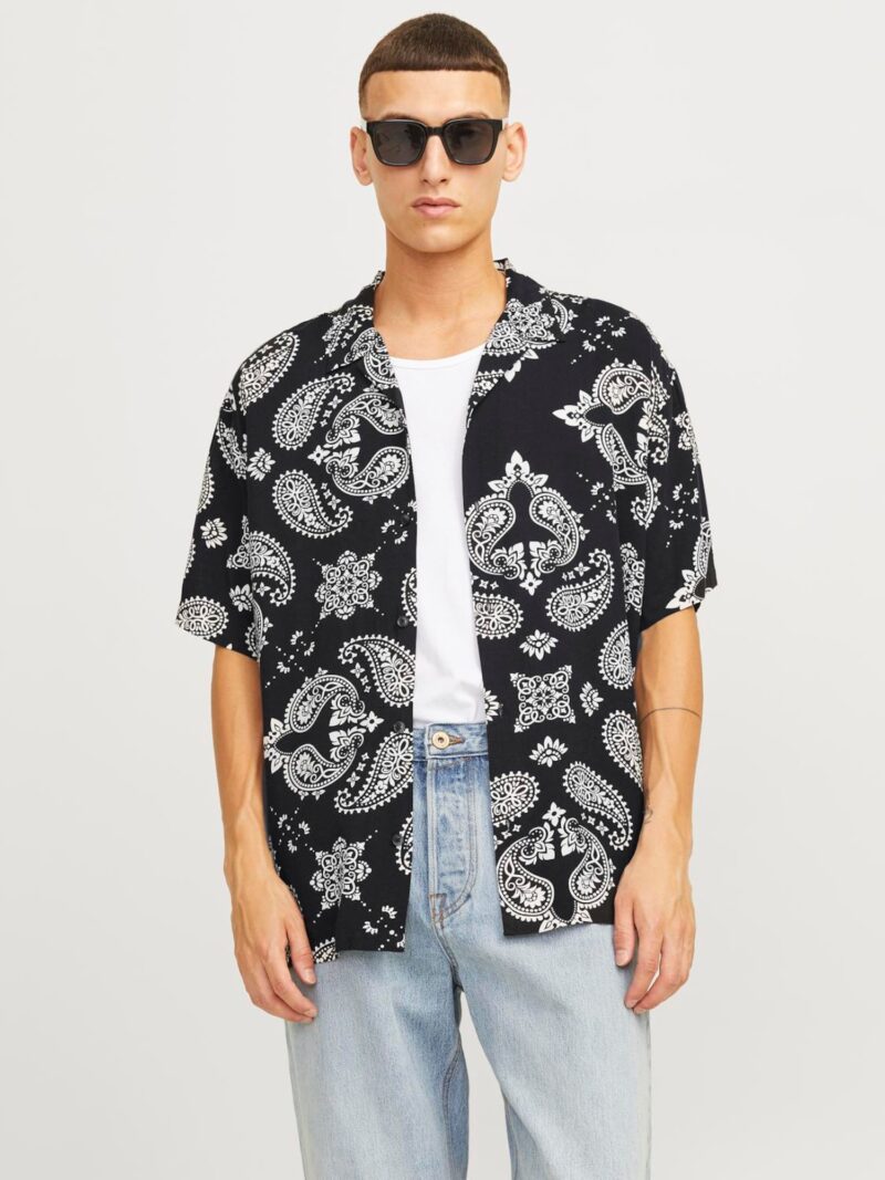 JACK & JONES Cămașă 'JJJEFF'  negru / alb murdar