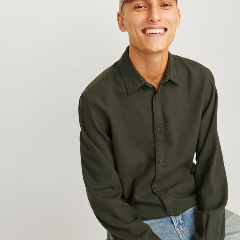 Preţ JACK & JONES Cămașă 'JJJOSHUA'  verde închis