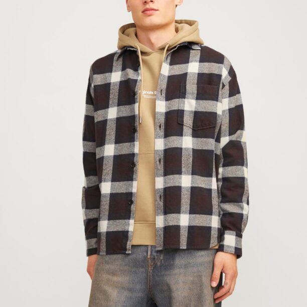 Preţ JACK & JONES Cămașă 'JORFREDERIKSBERG'  bleumarin / roșu bordeaux / alb natural