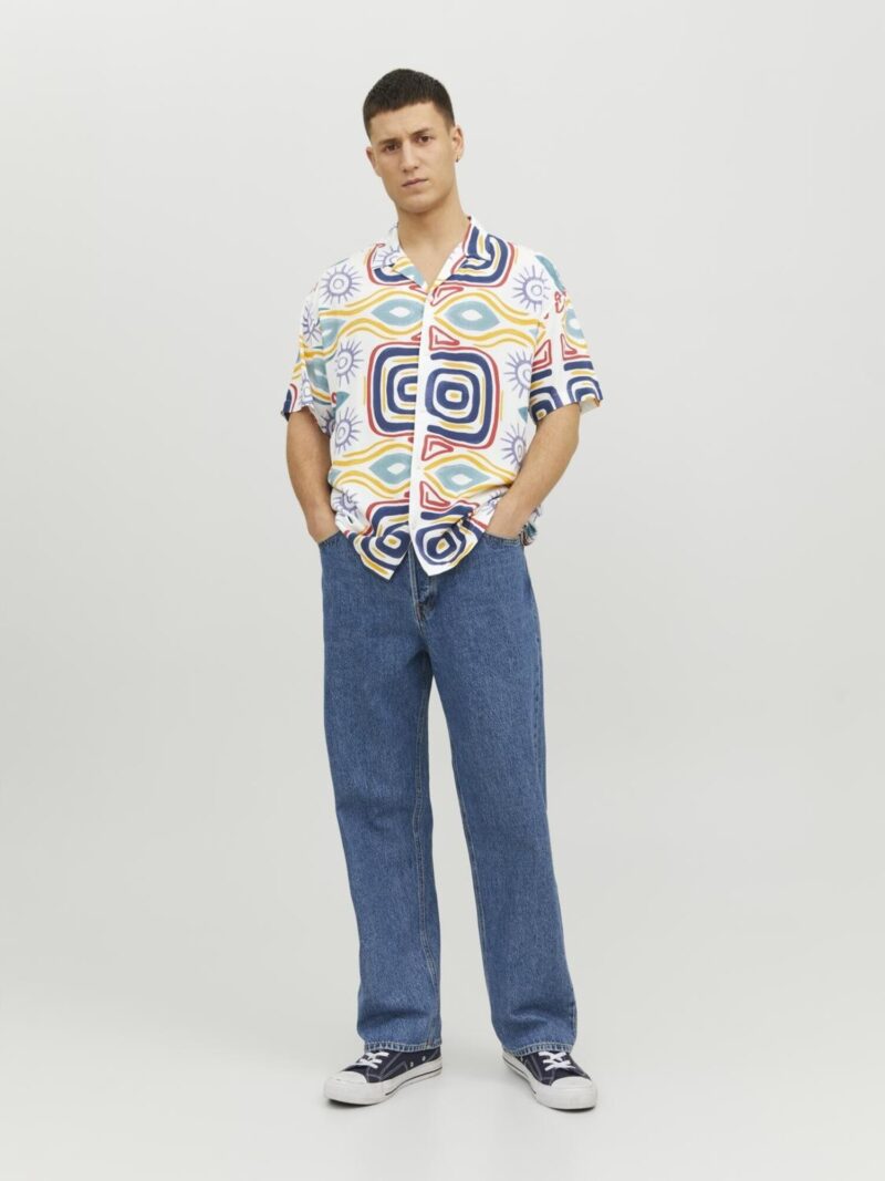 JACK & JONES Cămașă 'JORJEFF GALLERY'  albastru marin / galben șofran / albastru violet / alb preţ